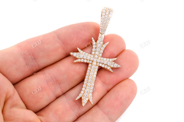 3.75CTW Large Deco Cross Pendant  customdiamjewel   