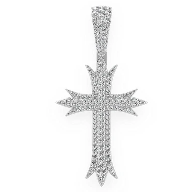 3.75CTW Large Deco Cross Pendant  customdiamjewel   