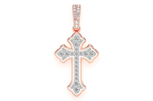 0.25CTW Rounded Cross Pendant  customdiamjewel   