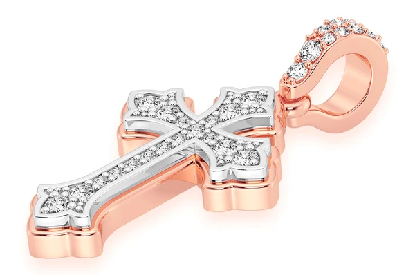 0.25CTW Rounded Cross Pendant  customdiamjewel   