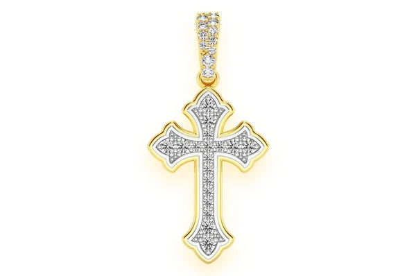 0.25CTW Rounded Cross Pendant  customdiamjewel   