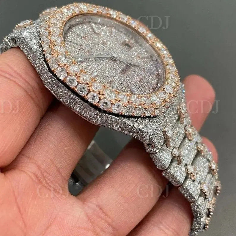 Luxury Ice Out Moissanite Diamond Watch customdiamjewel