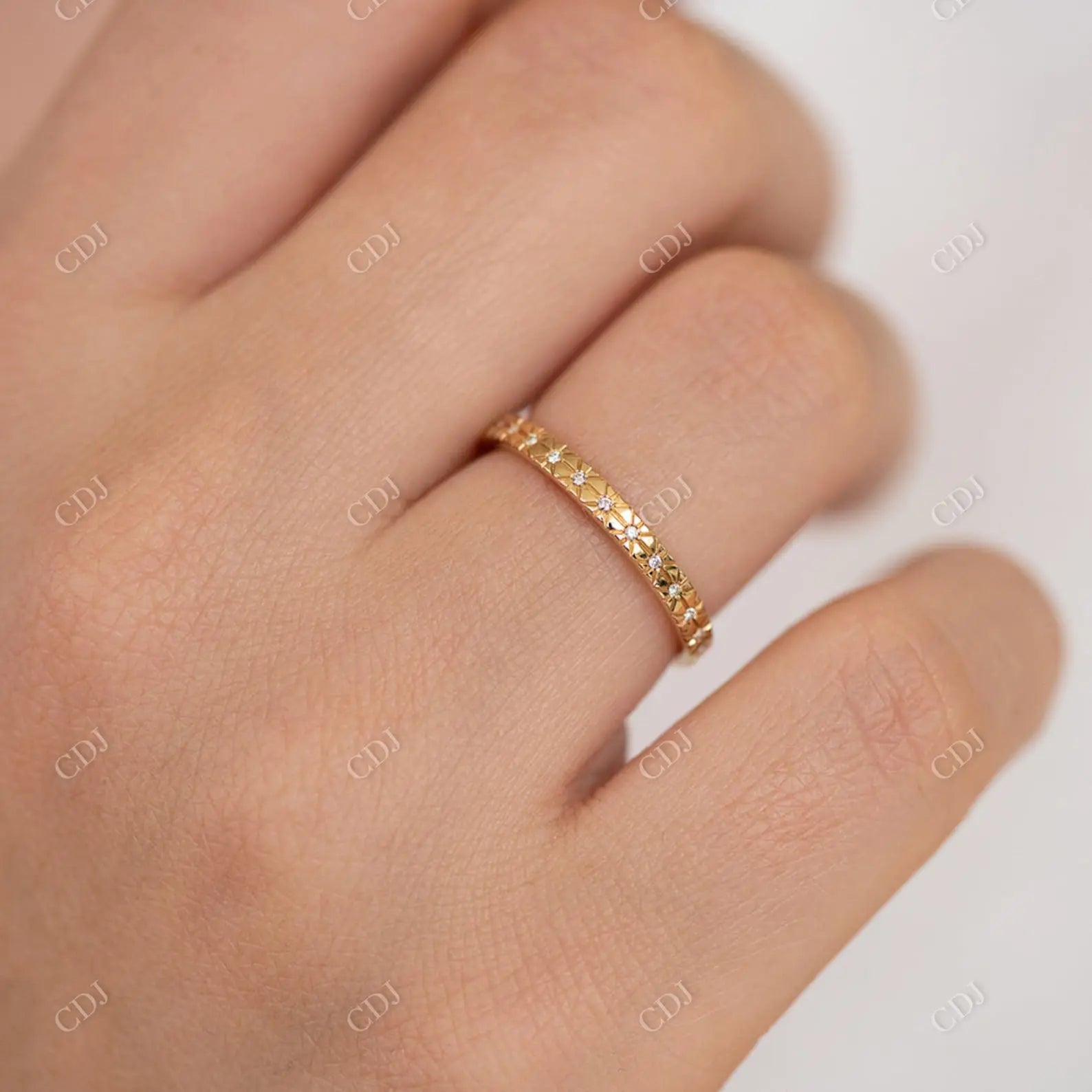 Engraved 0.8MM Natural Diamond Wedding Band  customdiamjewel   