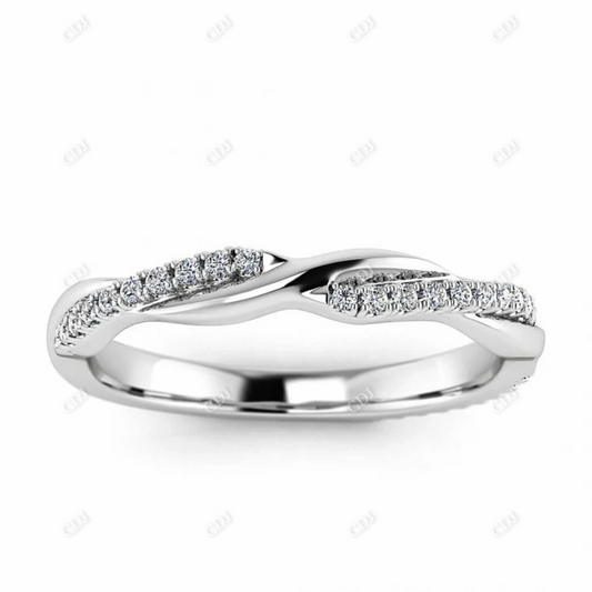 0.14CTW Half Eternity Twist Design Diamond Wedding Band  customdiamjewel 10KT White Gold VVS-EF