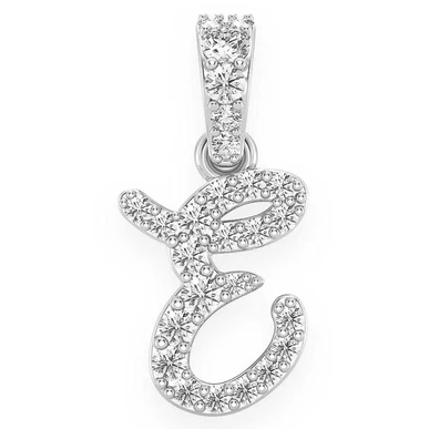 0.20CTW Painter Letter E Pendant  customdiamjewel   