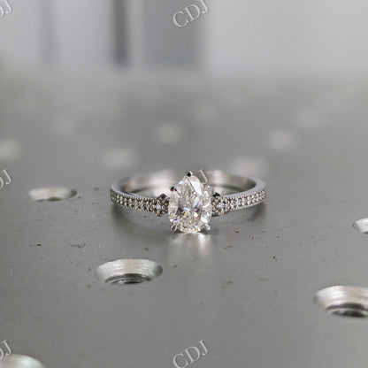 Art Deco Miligrain Moissanite Engagement Ring Set  customdiamjewel 10 KT White Gold VVS-EF