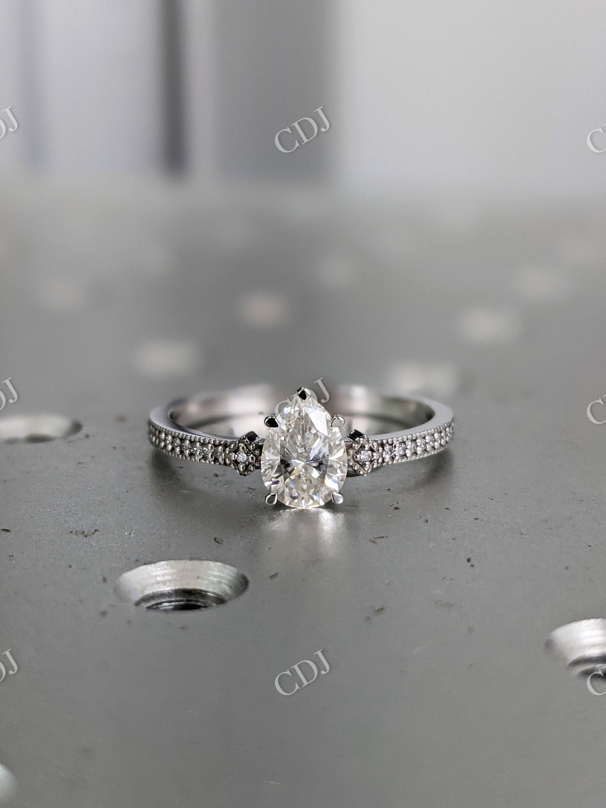 Art Deco Miligrain Moissanite Engagement Ring Set  customdiamjewel   