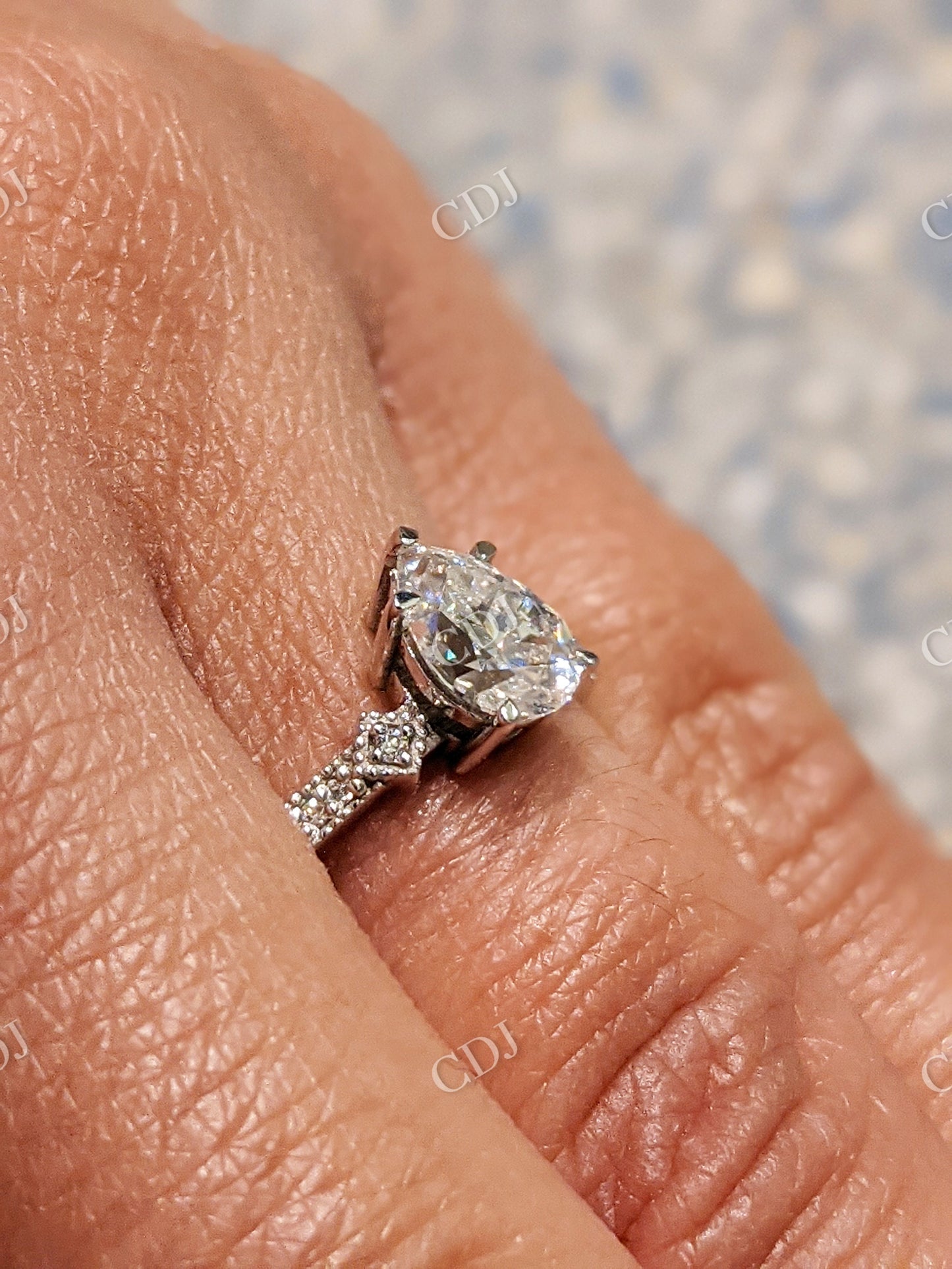 Art Deco Miligrain Moissanite Engagement Ring Set  customdiamjewel   