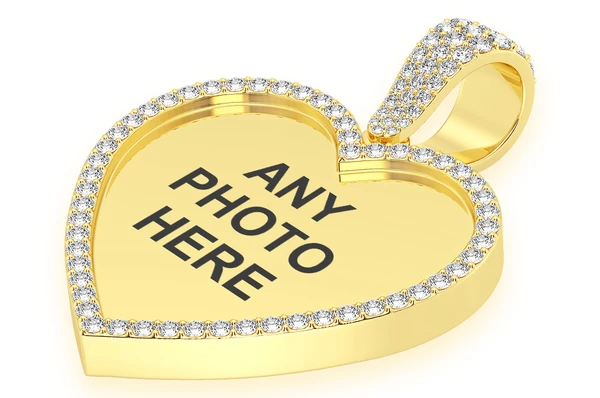 1.25CTW Heart Photo Pendant  customdiamjewel   