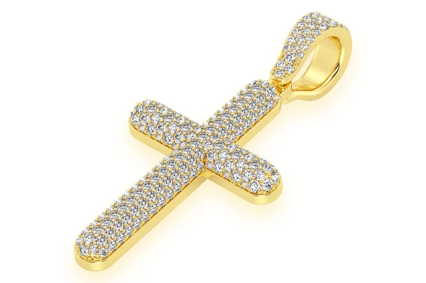 2.00CTW Large Five Row Bubbly Cross Pendant  customdiamjewel   