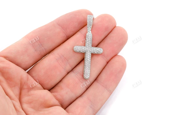 2.00CTW Large Five Row Bubbly Cross Pendant  customdiamjewel   