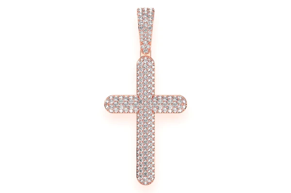 2.00CTW Large Five Row Bubbly Cross Pendant  customdiamjewel   