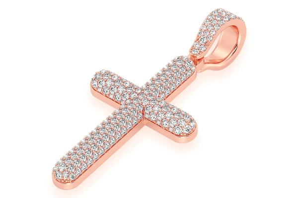 2.00CTW Large Five Row Bubbly Cross Pendant  customdiamjewel   