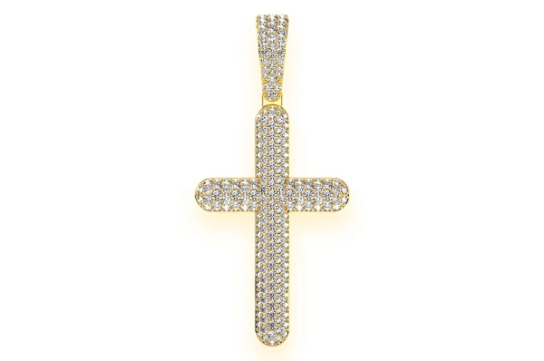 2.00CTW Large Five Row Bubbly Cross Pendant  customdiamjewel   