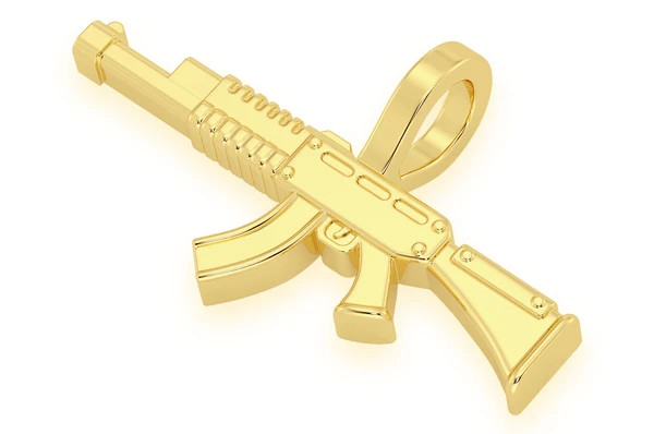 Solid AK47 Gun Pendant  customdiamjewel   