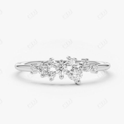 0.30CTW Lab Grown Diamond Cluster Ring  customdiamjewel 10KT White Gold VVS-EF