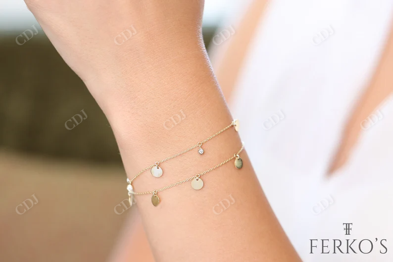 0.08Ctw Dangling Lab Grown Diamond Bracelet  customdiamjewel   