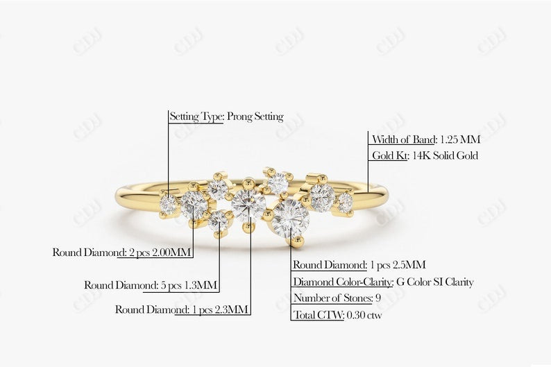 0.30CTW Lab Grown Diamond Cluster Ring  customdiamjewel   