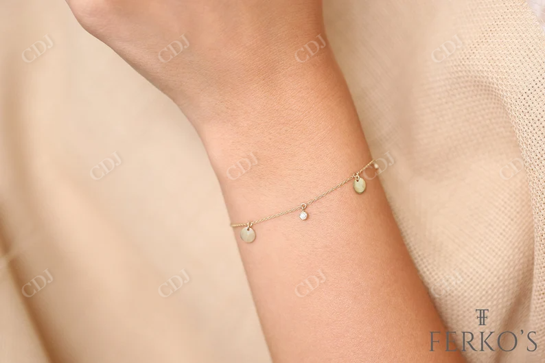 0.08Ctw Dangling Lab Grown Diamond Bracelet  customdiamjewel   