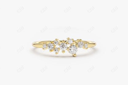 0.30CTW Lab Grown Diamond Cluster Ring  customdiamjewel 10KT Yellow Gold VVS-EF