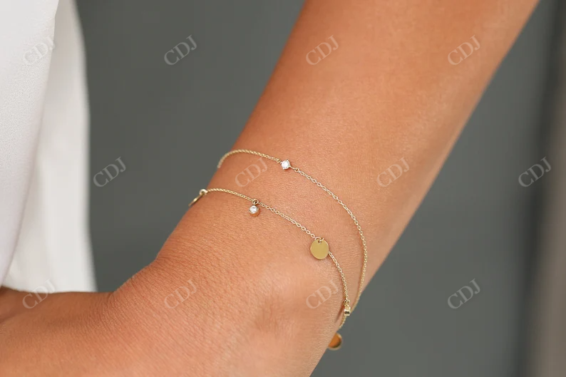 0.08Ctw Dangling Lab Grown Diamond Bracelet  customdiamjewel   