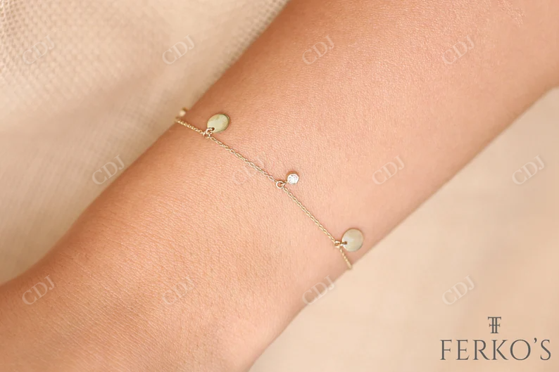 0.08Ctw Dangling Lab Grown Diamond Bracelet  customdiamjewel   