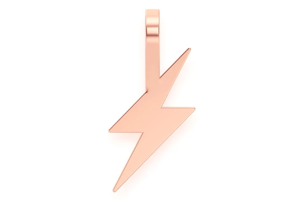 Mini Lightning Bolt Emoji Gold Pendant  customdiamjewel   