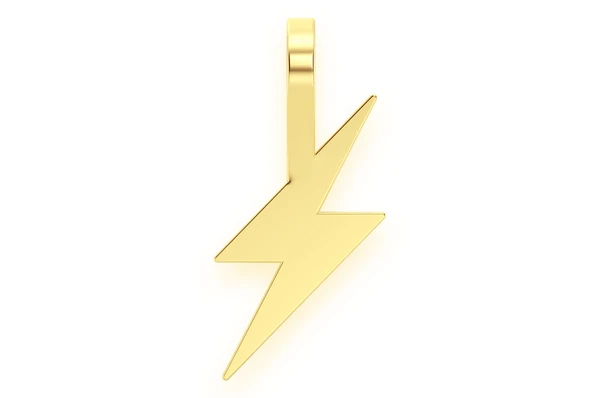 Mini Lightning Bolt Emoji Gold Pendant  customdiamjewel   