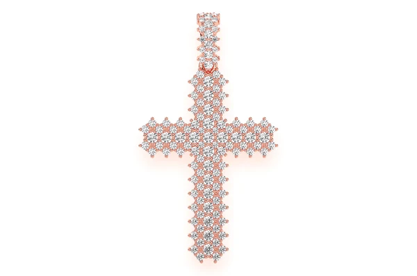 10.00CTW Extra Large Five Row Jagged Cross Pendant  customdiamjewel   