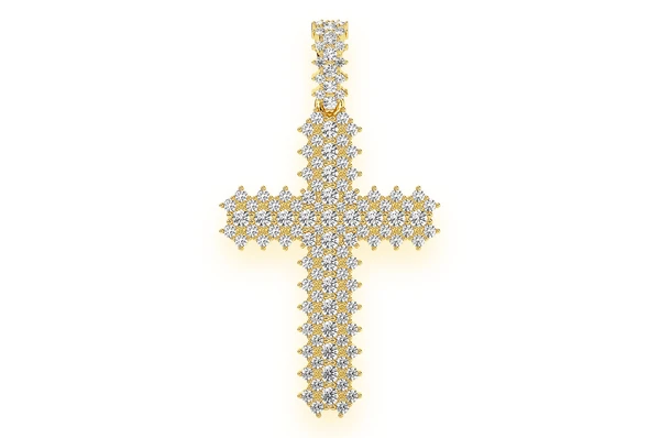 10.00CTW Extra Large Five Row Jagged Cross Pendant  customdiamjewel   