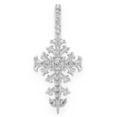 0.10CTW Filigree Cross Pendant  customdiamjewel   