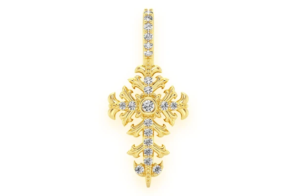 0.10CTW Filigree Cross Pendant  customdiamjewel   