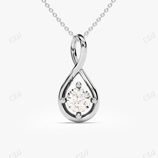 0.50CTW Round Moissanite Minimalist Infinity Necklace  customdiamjewel 10KT White Gold VVS-EF