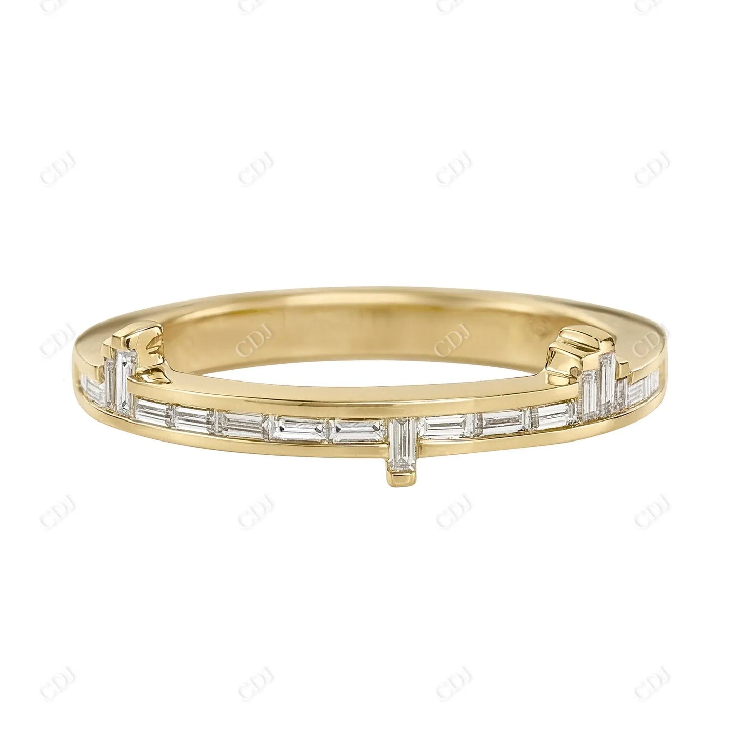 Pixel 0.25CTW Baguette Diamond Wedding Band  customdiamjewel 10KT Yellow Gold VVS-EF