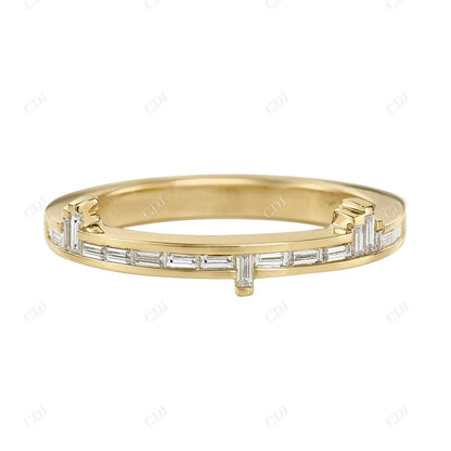 Pixel 0.25CTW Baguette Diamond Wedding Band  customdiamjewel 10KT Yellow Gold VVS-EF