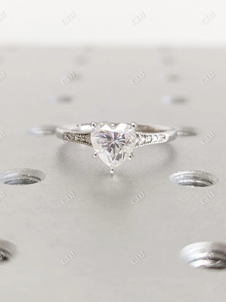 1.5CT Heart Shaped Moissanite Engagement Ring  customdiamjewel   