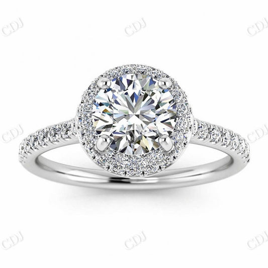 White Gold Double Halo Cushion Moissanite Engagement Ring  customdiamjewel   