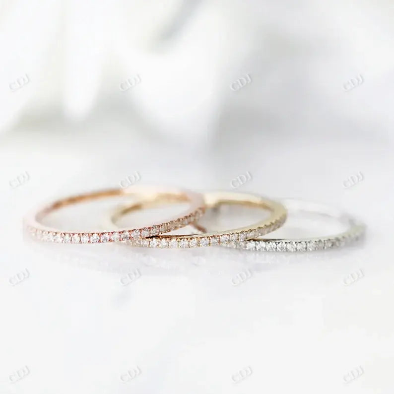 Micro Paved Diamond Thin Eternity Wedding Ring  customdiamjewel   