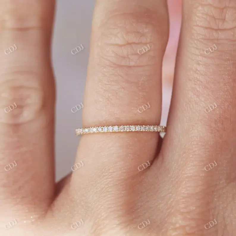 Micro Paved Diamond Thin Eternity Wedding Ring  customdiamjewel   