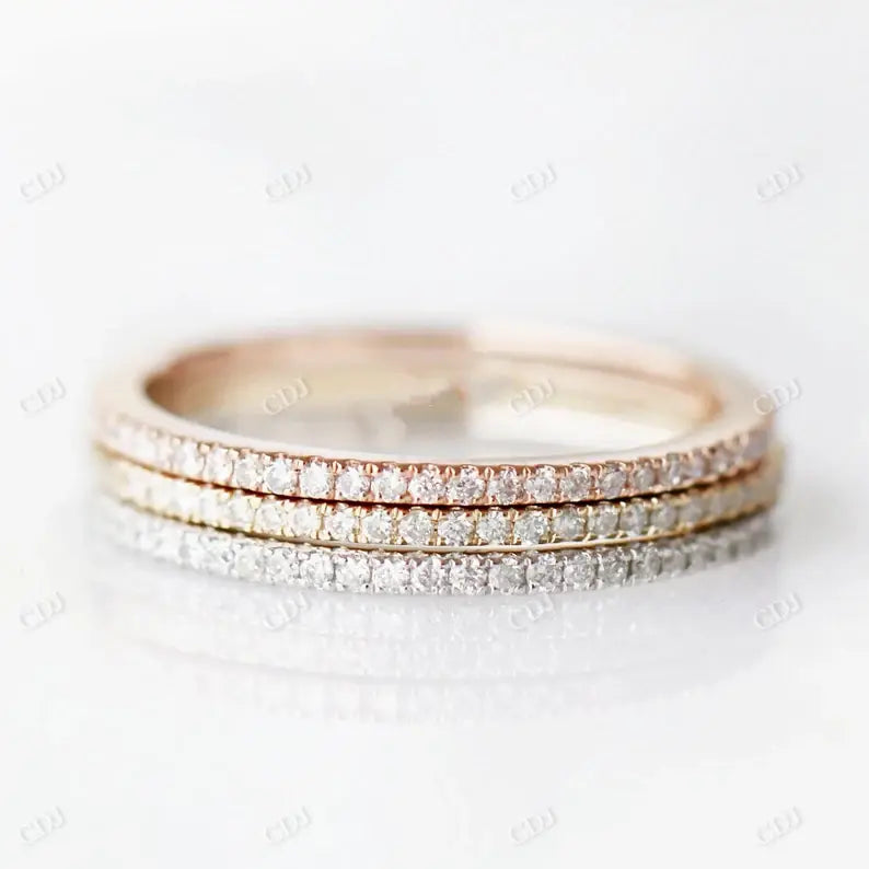 Micro Paved Diamond Thin Eternity Wedding Ring  customdiamjewel   