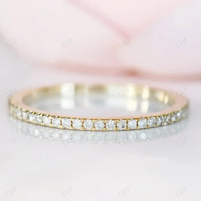 Micro Paved Diamond Thin Eternity Wedding Ring  customdiamjewel 10KT Yellow Gold VVS-EF