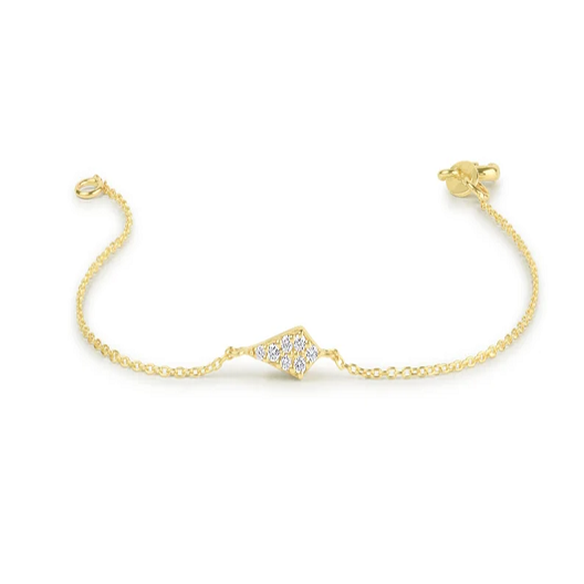 Pave Natural Diamond 14K Solid Gold Dainty Bracelet  customdiamjewel 10 KT Solid Gold Yellow Gold VVS-EF