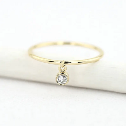 0.05CTW Round White Lab Grown Diamond Thin Wedding Band  customdiamjewel 10KT Yellow Gold VVS-EF