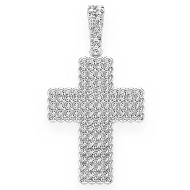 0.75CTW Half Bezel Cross Pendant  customdiamjewel   