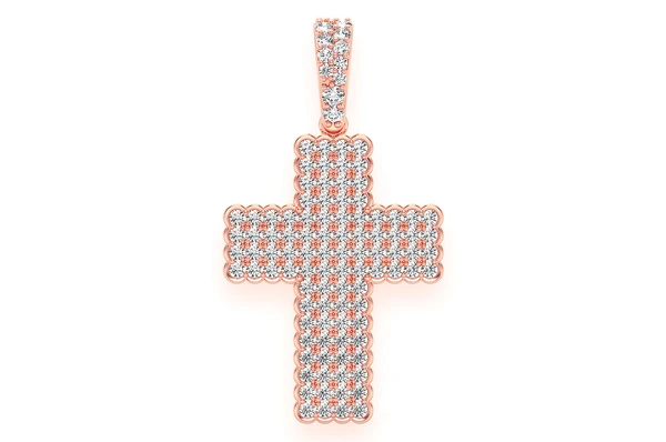 0.75CTW Half Bezel Cross Pendant  customdiamjewel   