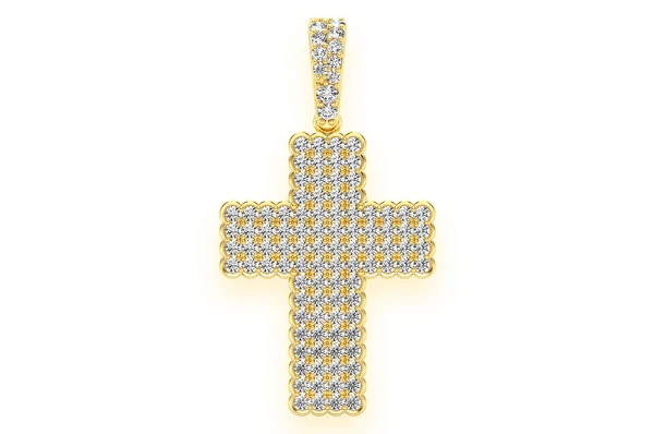 0.75CTW Half Bezel Cross Pendant  customdiamjewel   