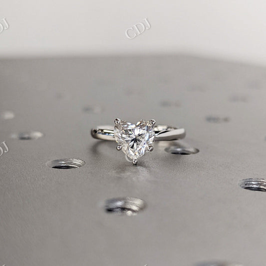 Unique Heart Cut Moissanite Stacking Proposal Ring  customdiamjewel 10 KT White Gold VVS-EF