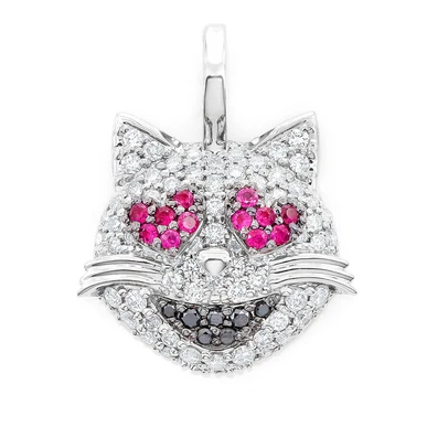 0.75CTW Cat Heart Pendant  customdiamjewel   