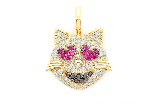 0.75CTW Cat Heart Pendant  customdiamjewel   