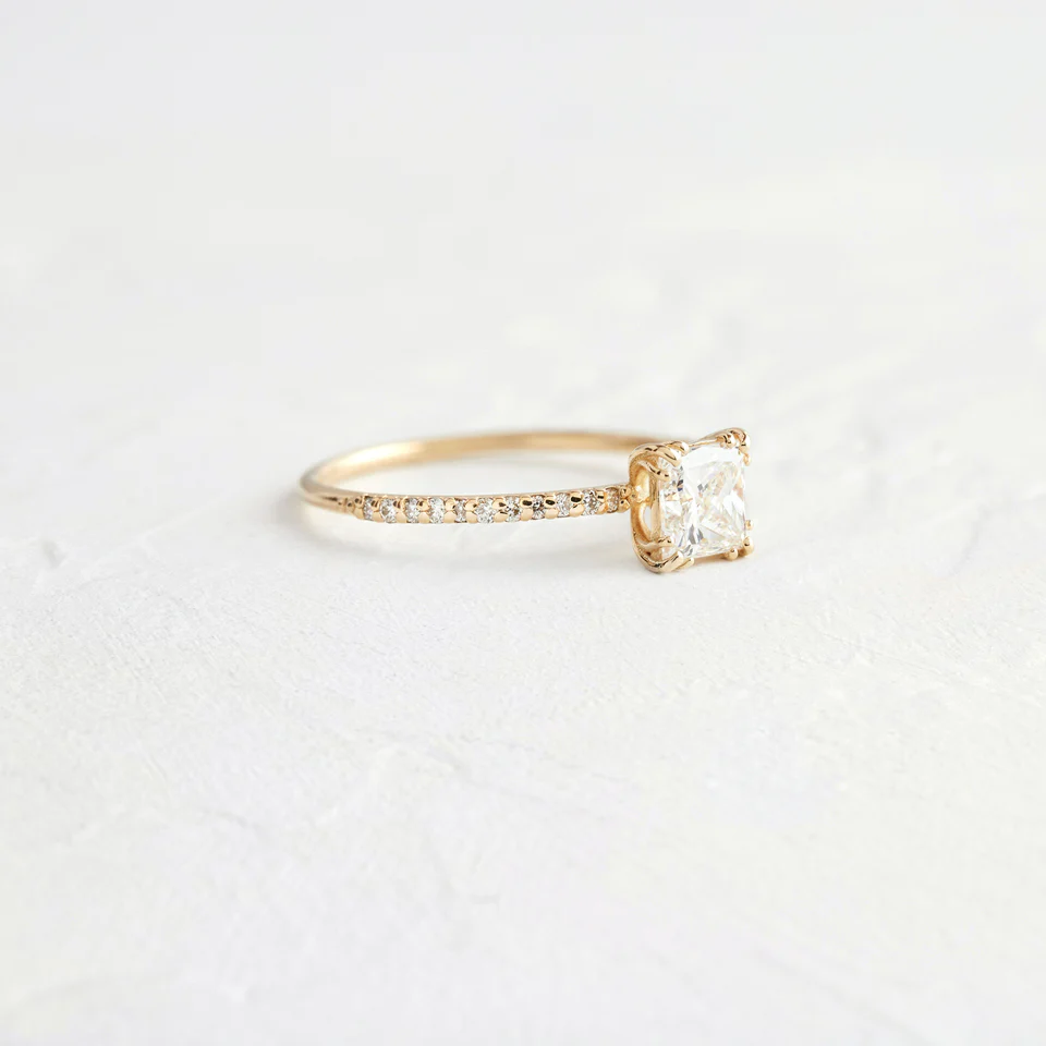 Princess Cut Moissanite Pave Wedding Band  customdiamjewel   